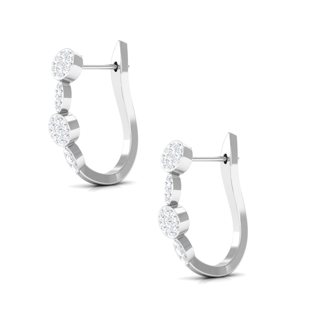 Natural Diamond Classic J Hoop Earrings in Gold