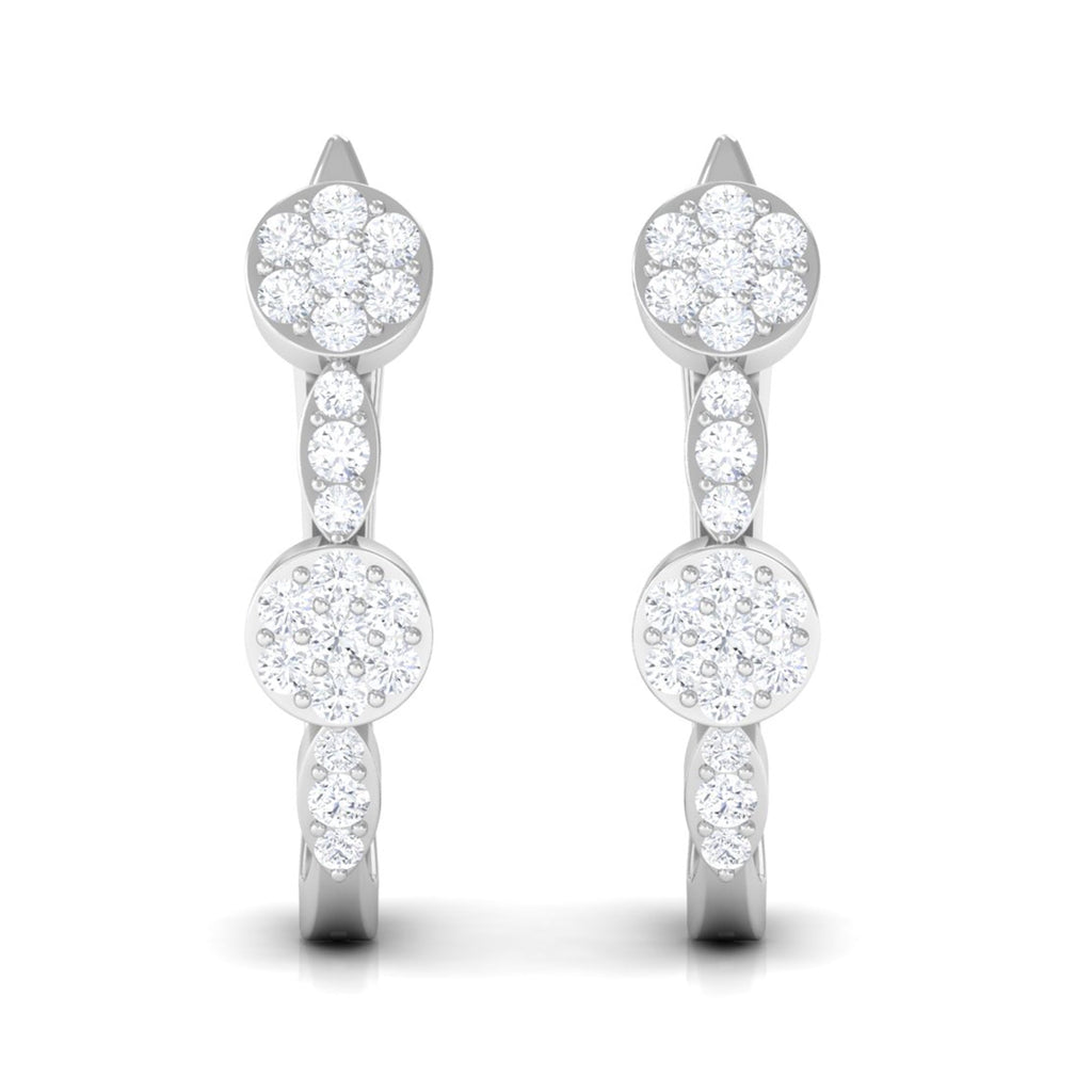 Natural Diamond Classic J Hoop Earrings in Gold