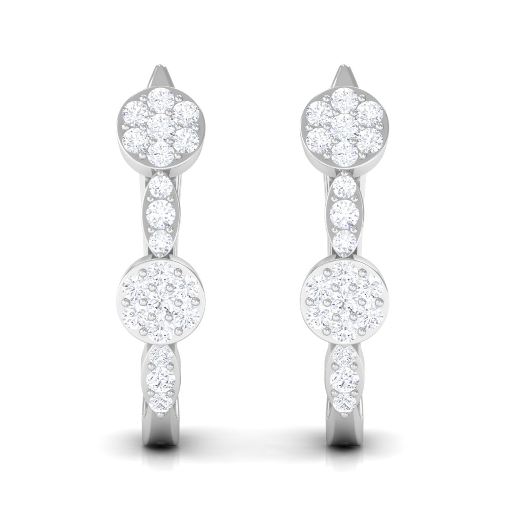 Natural Diamond Classic J Hoop Earrings in Gold