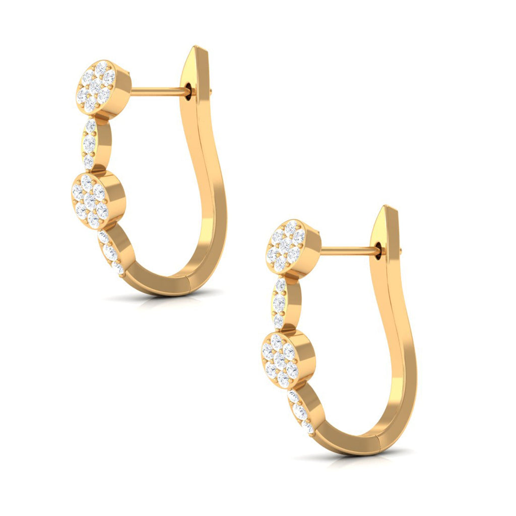 Natural Diamond Classic J Hoop Earrings in Gold