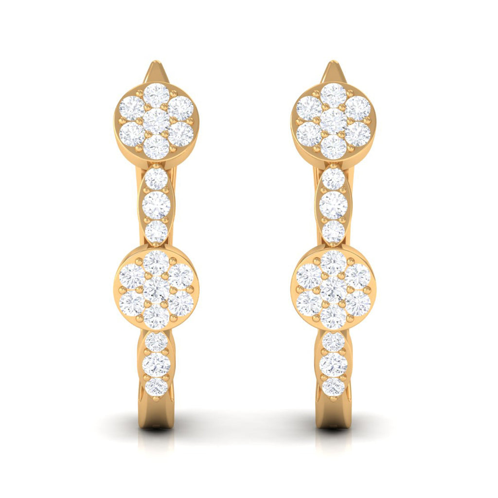 Natural Diamond Classic J Hoop Earrings in Gold