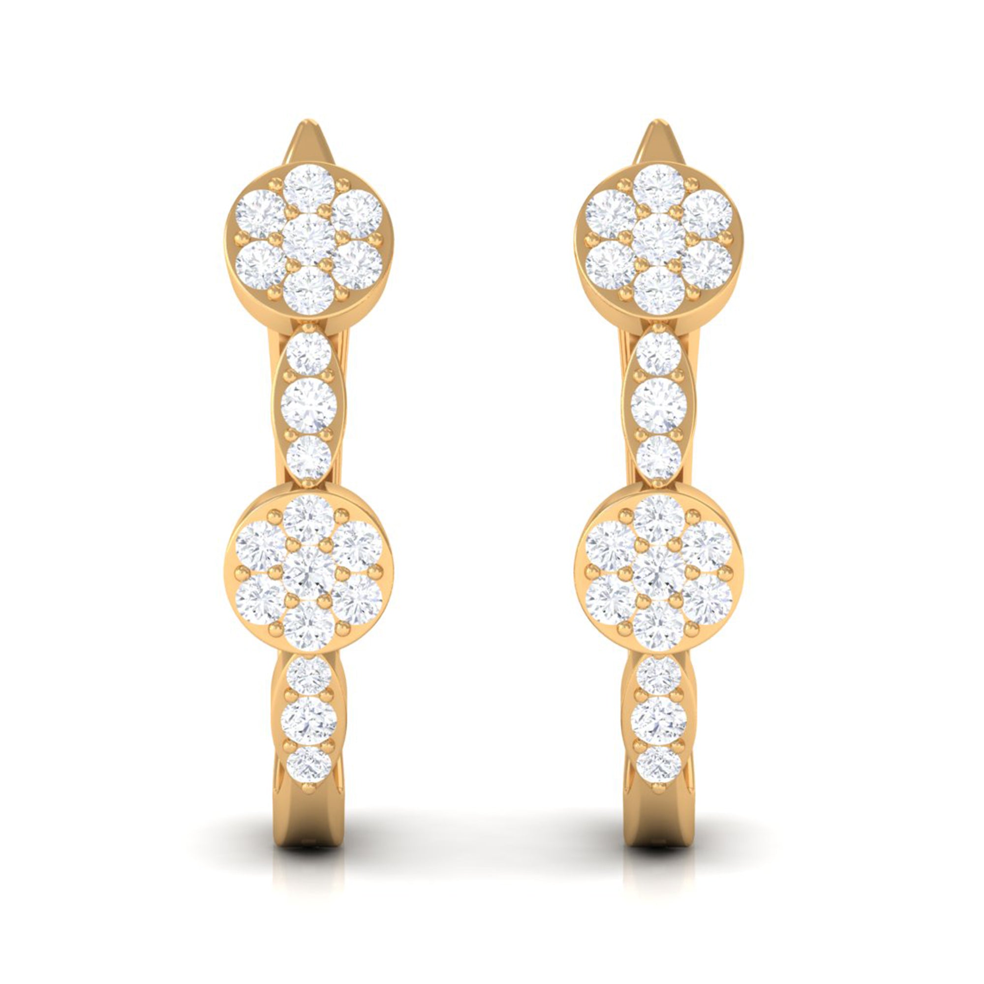 Natural Diamond Classic J Hoop Earrings in Gold