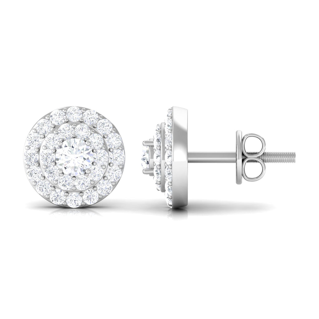 Natural Diamond Cluster Earrings with Certificate