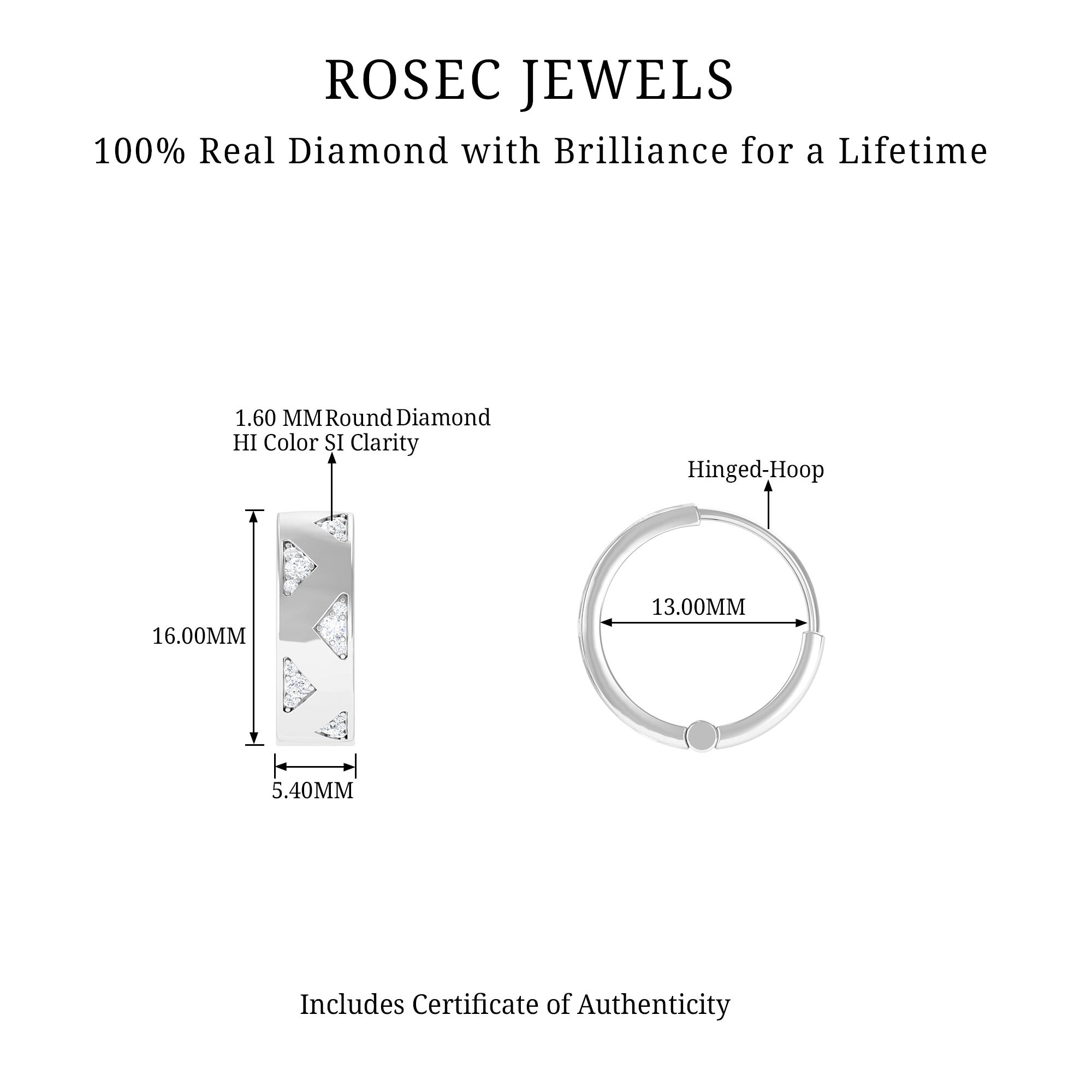 Certified Diamond Hoops For Women