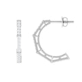 1/2 CT Pave Set Diamond Half Hoop Earrings