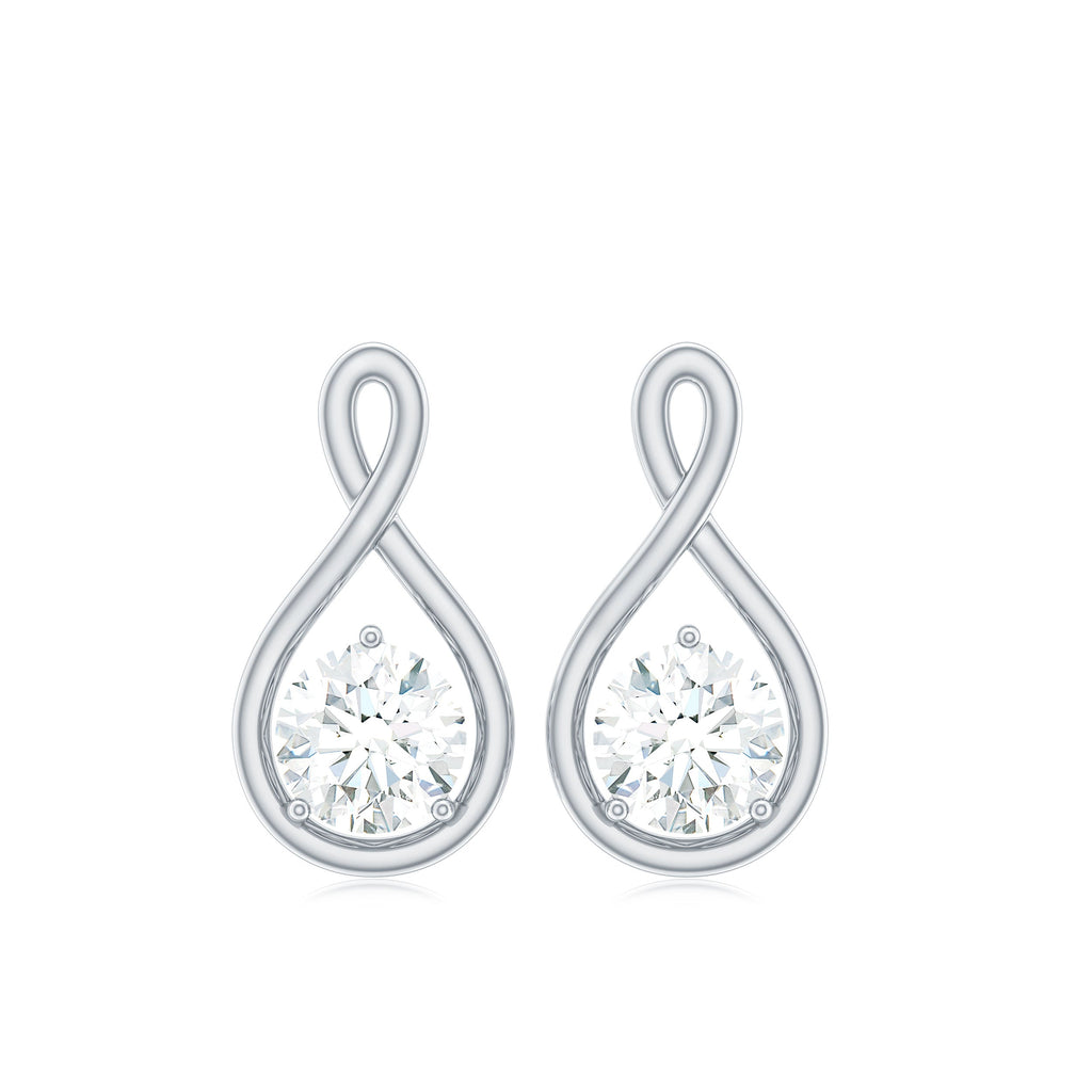 0.50 CT Round Cut Moissanite Infinity Stud Earrings