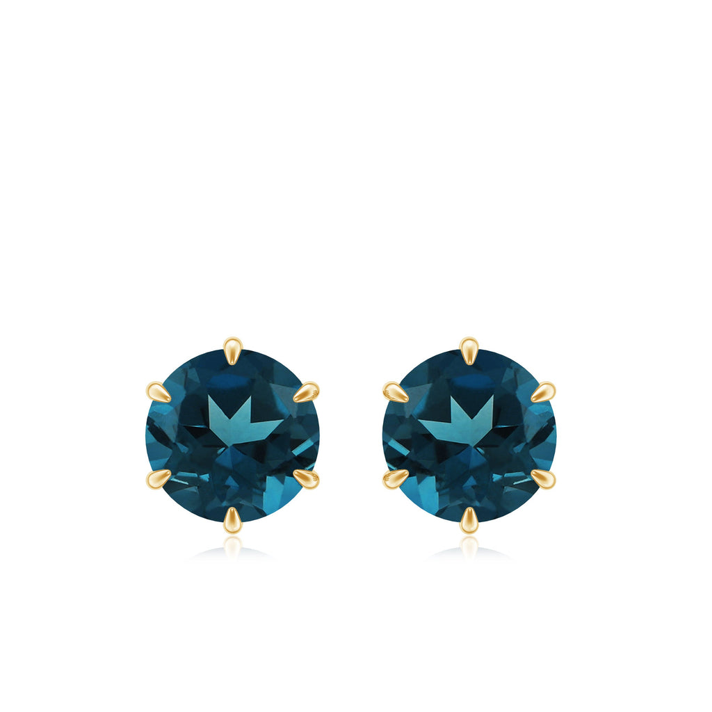 1.50 CT London Blue Topaz Solitaire Stud Earrings