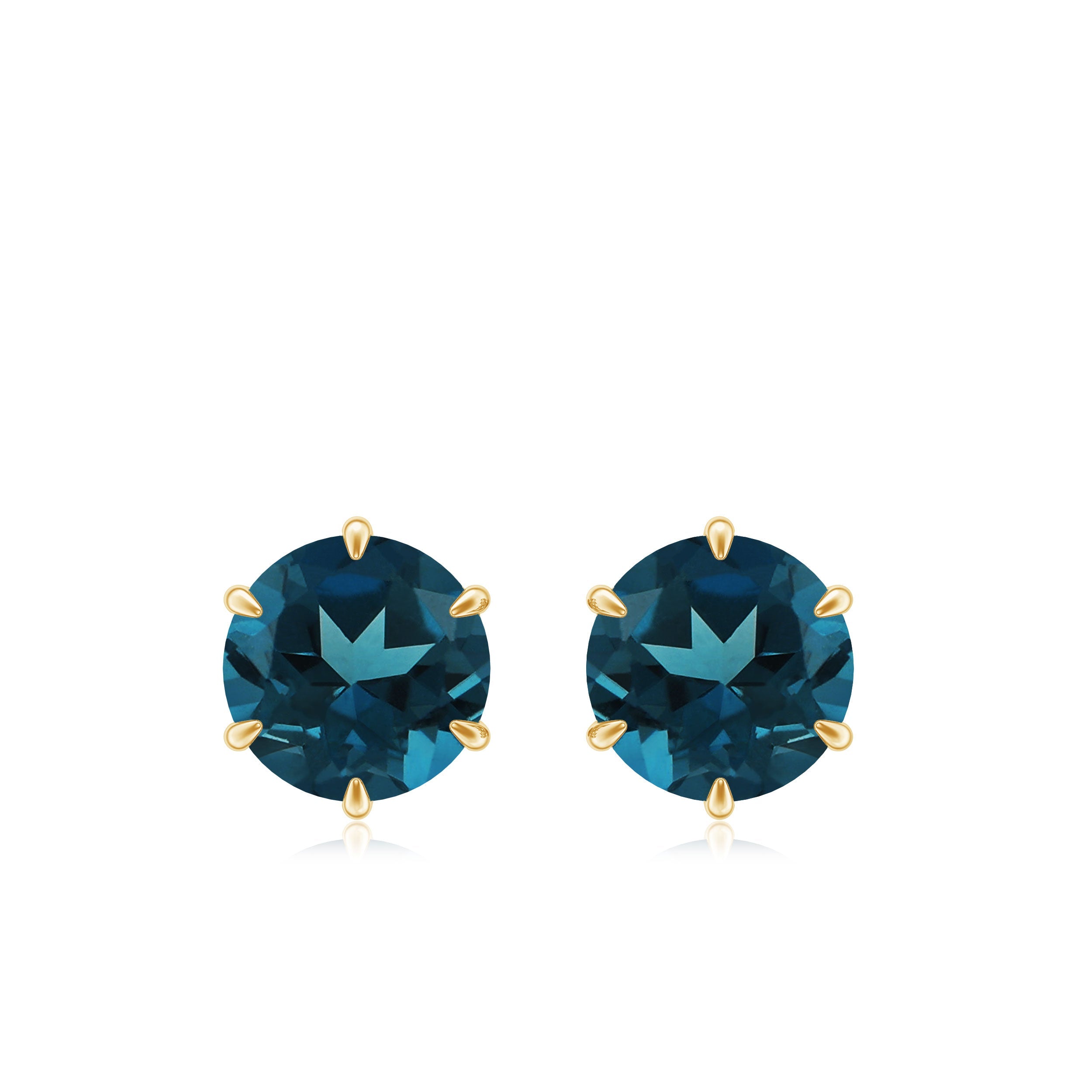 1.50 CT London Blue Topaz Solitaire Stud Earrings