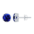 2 CT Lab Created Blue Sapphire Stud Earrings in 6 Prong Setting