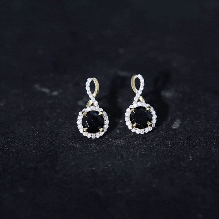 2 Carat Lab Grown Black and White Diamond Infinity Stud Earrings