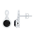 2 Carat Lab Grown Black and White Diamond Infinity Stud Earrings