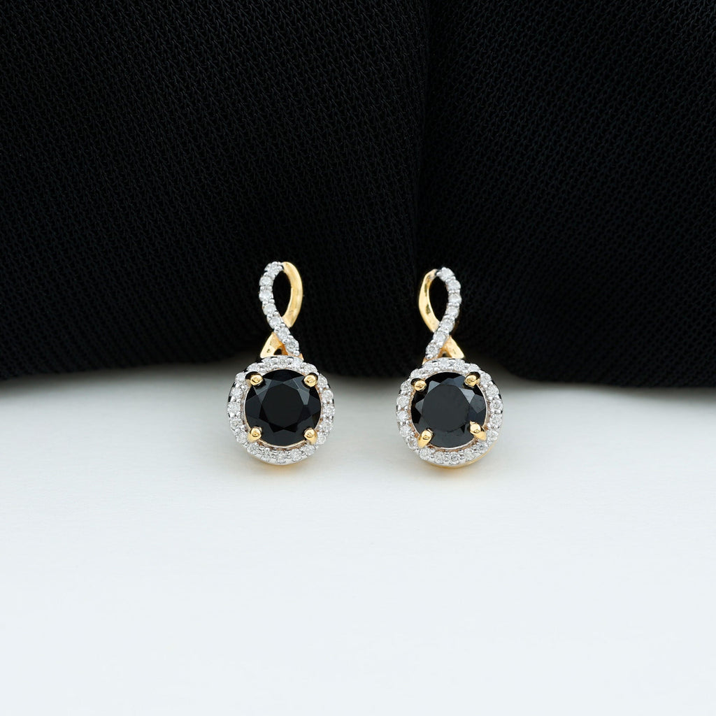 2 Carat Lab Grown Black and White Diamond Infinity Stud Earrings