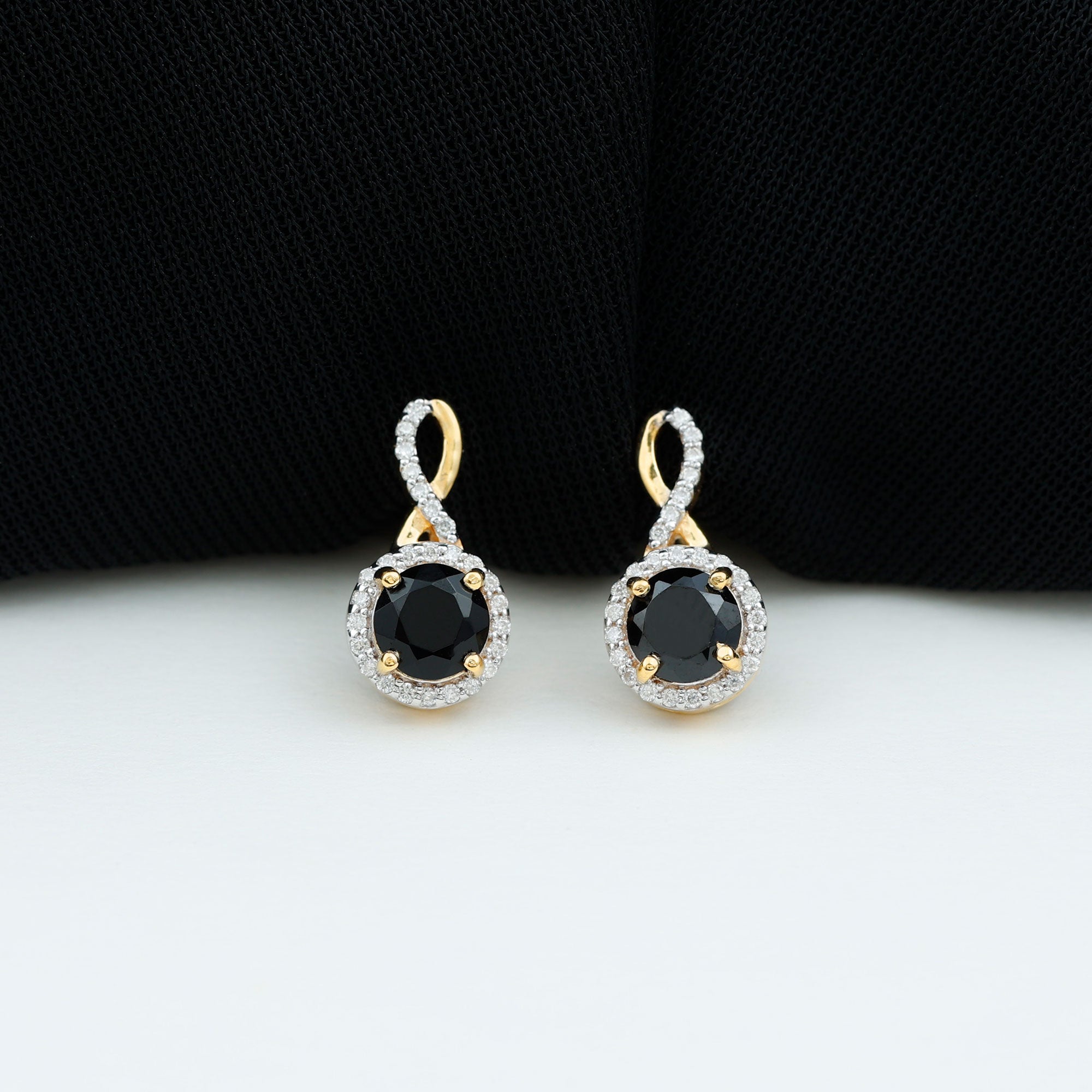 2 Carat Lab Grown Black and White Diamond Infinity Stud Earrings