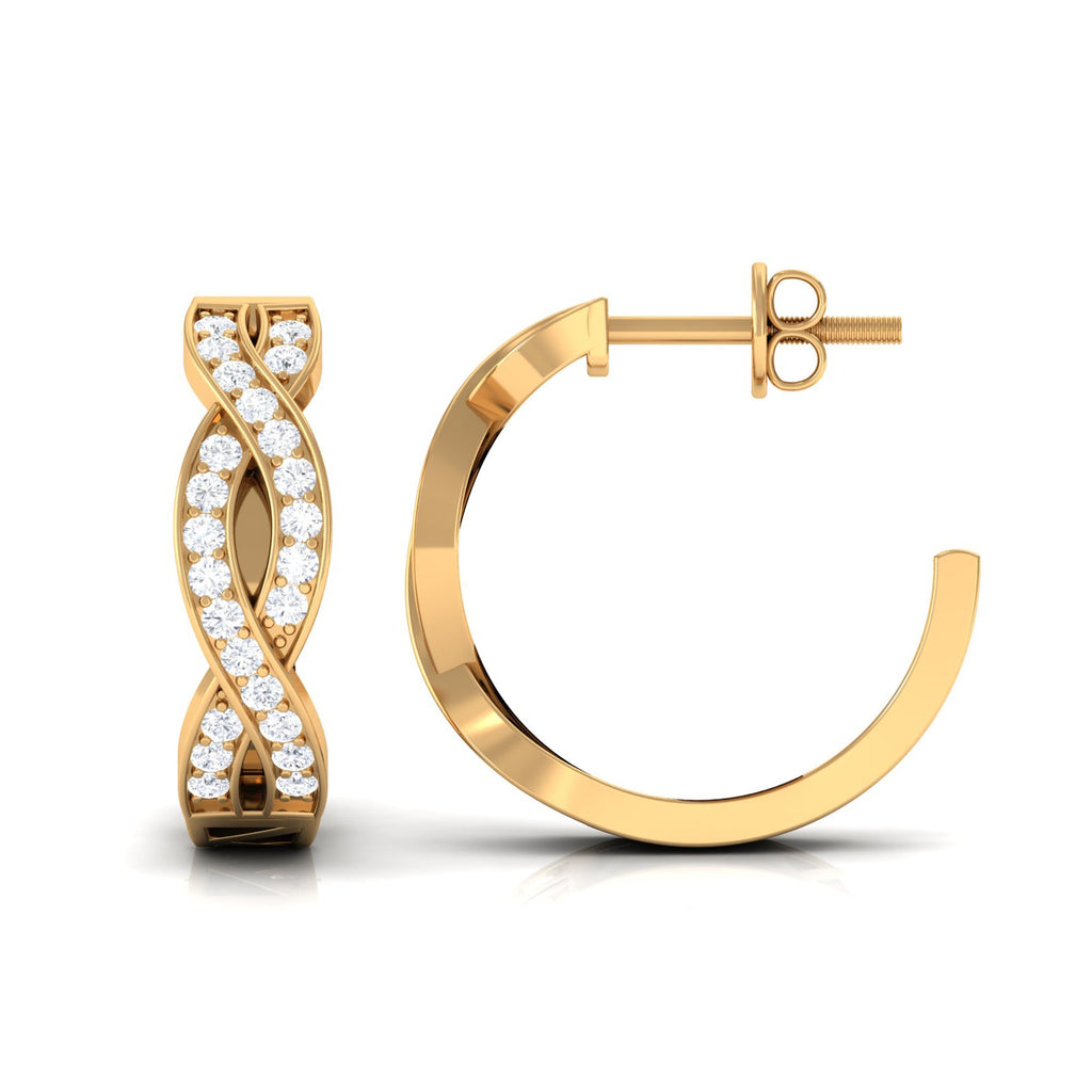 Natural Infinity Style Diamond Hoop Earrings