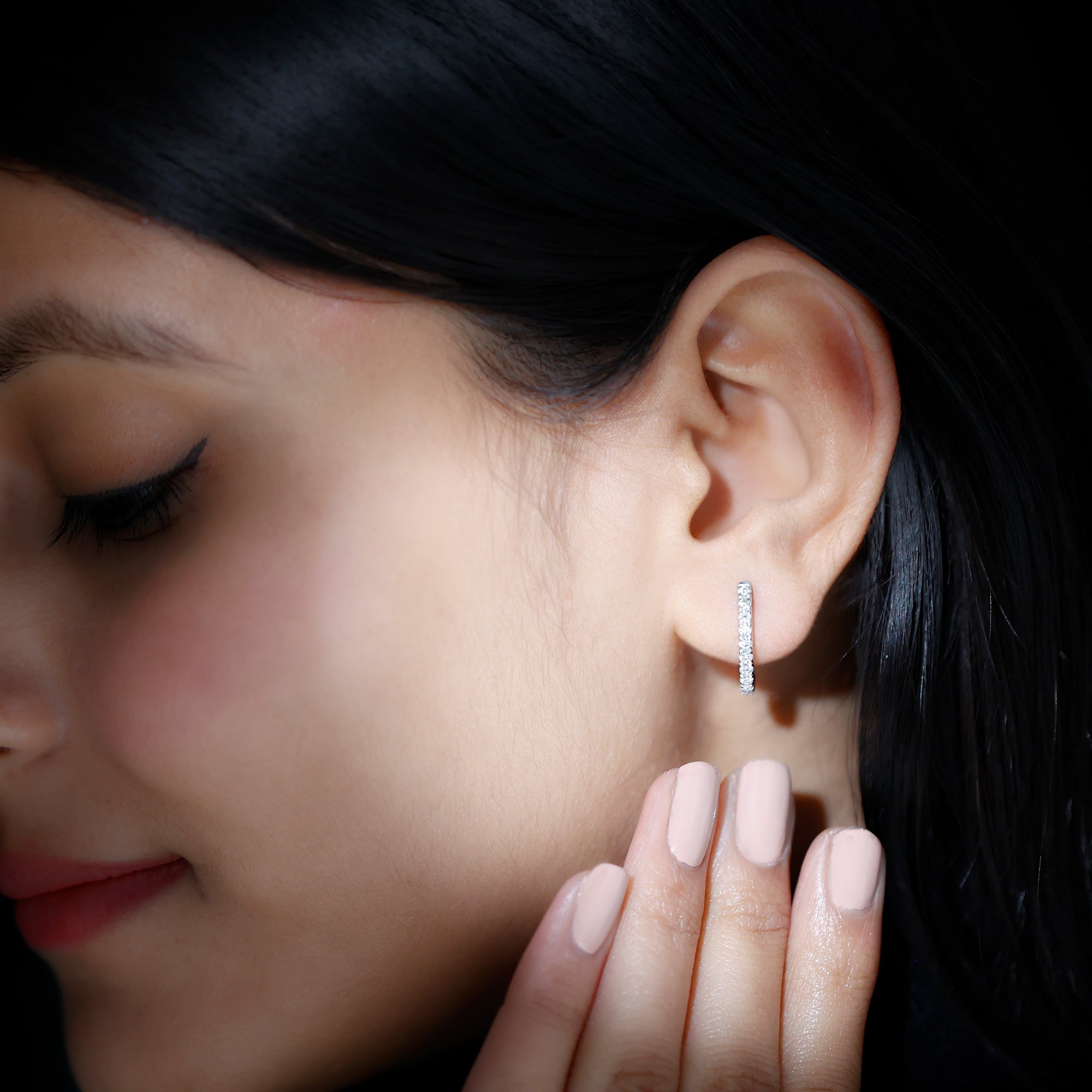 Certified Moissanite Hoop Earrings For Women