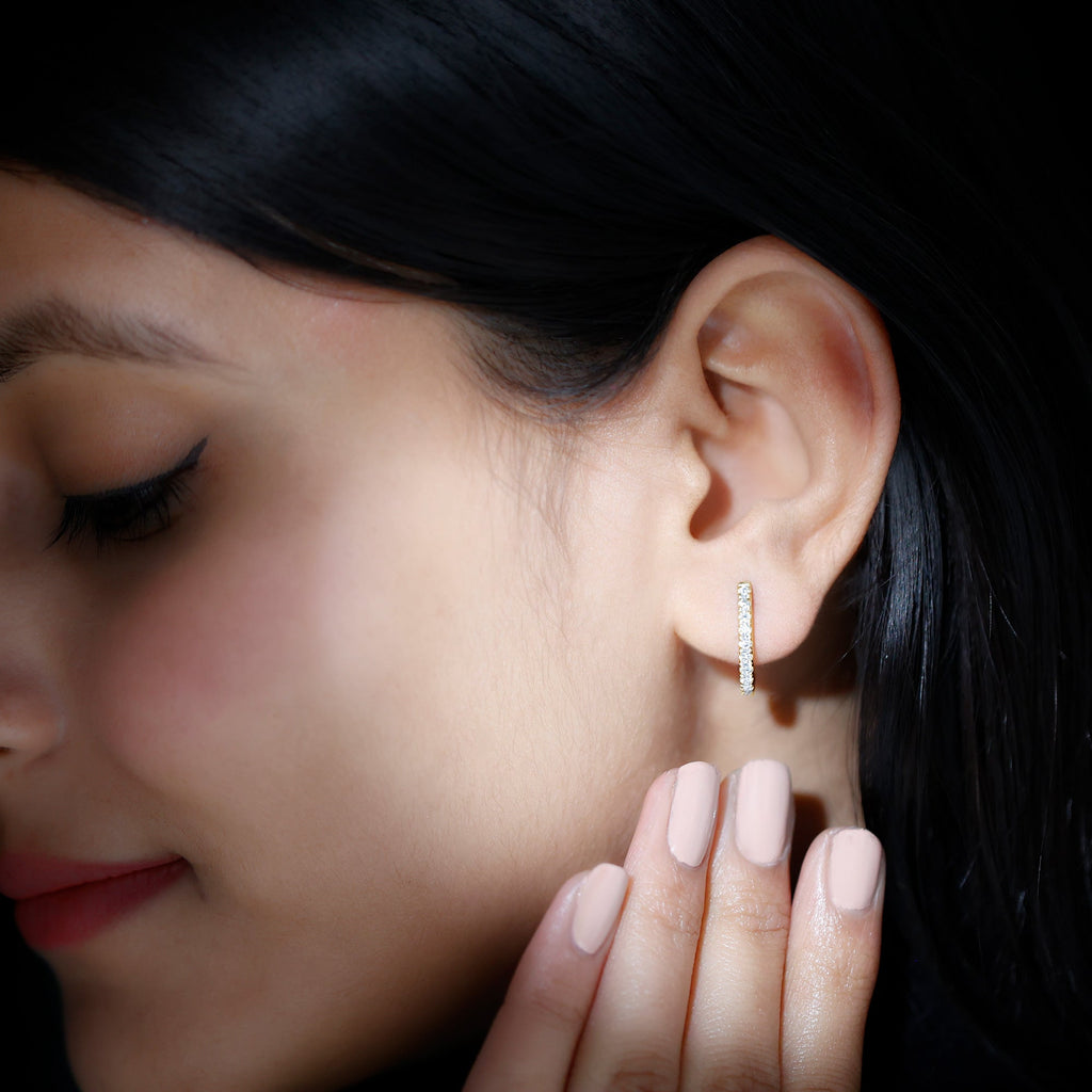 Certified Moissanite Hoop Earrings For Women