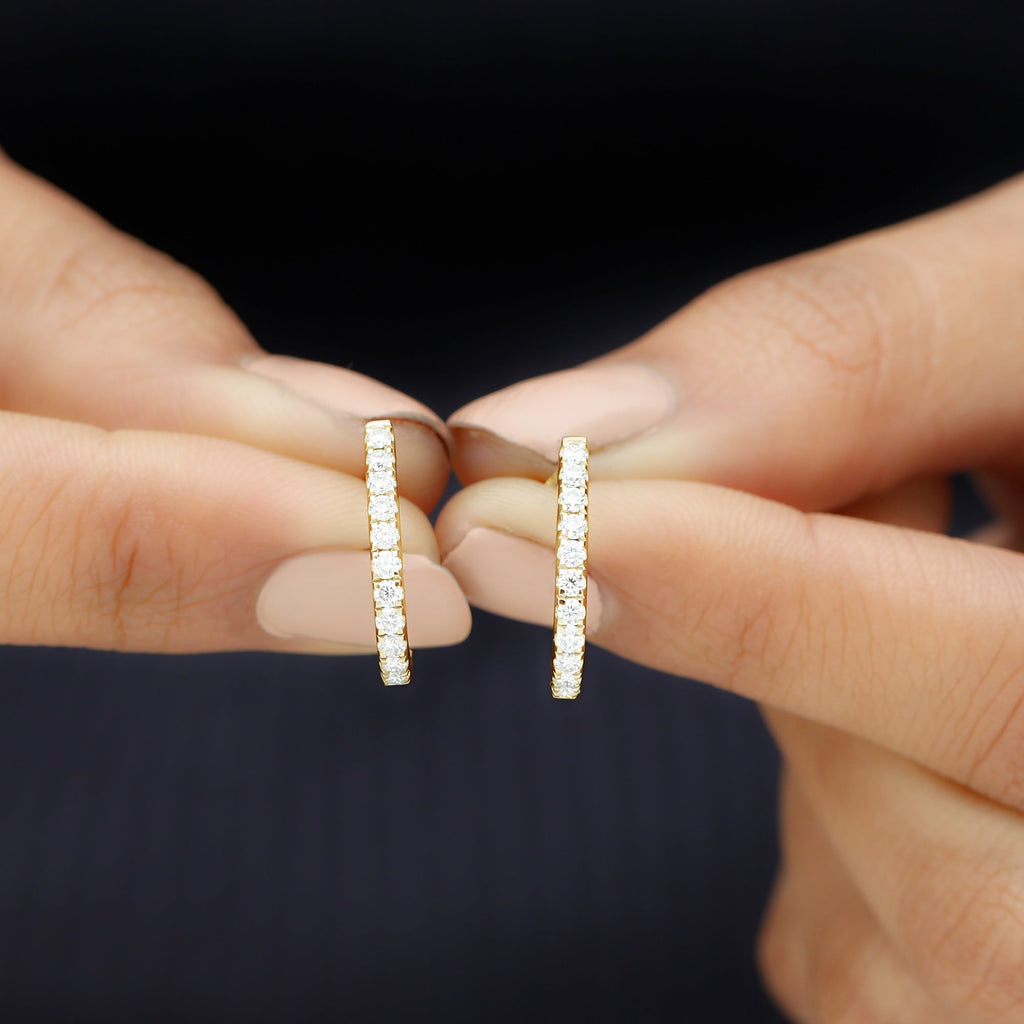 Certified Moissanite Hoop Earrings For Women
