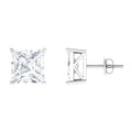 7 MM Princess Cut Solitaire Moissanite Stud Earrings