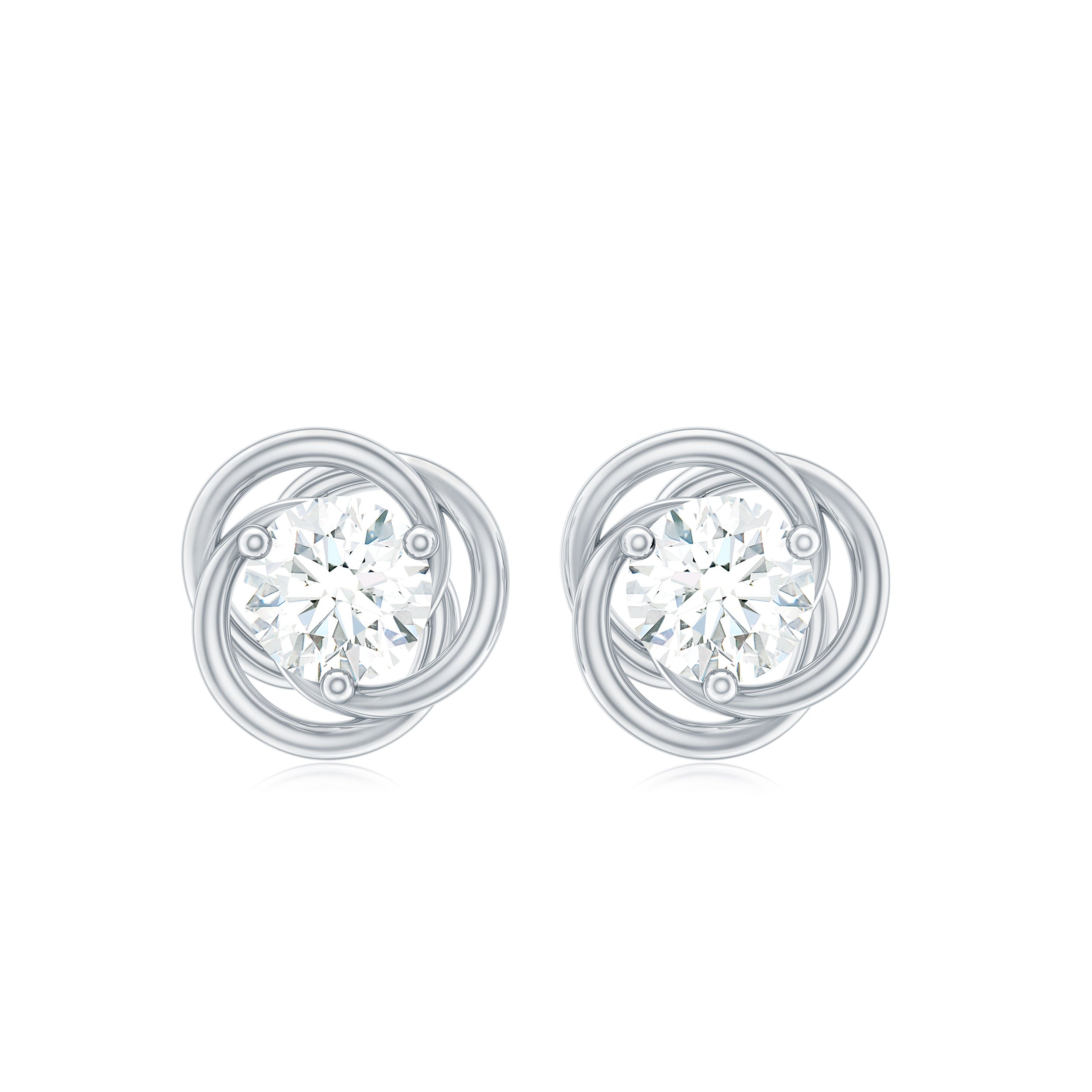 Certified Moissanite Swirl Stud Earrings