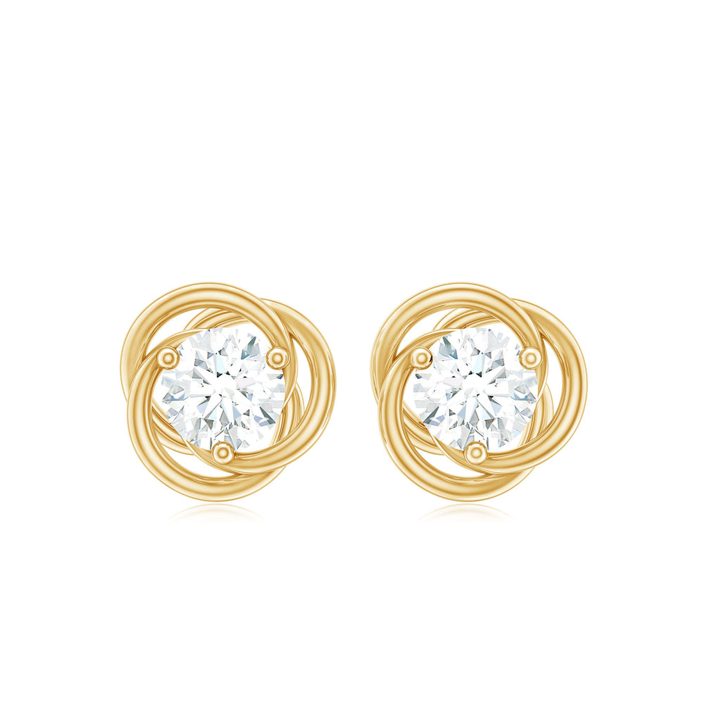 Certified Moissanite Swirl Stud Earrings