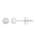 Dainty Solitaire Moissanite Stud Earrings in Bezel Setting