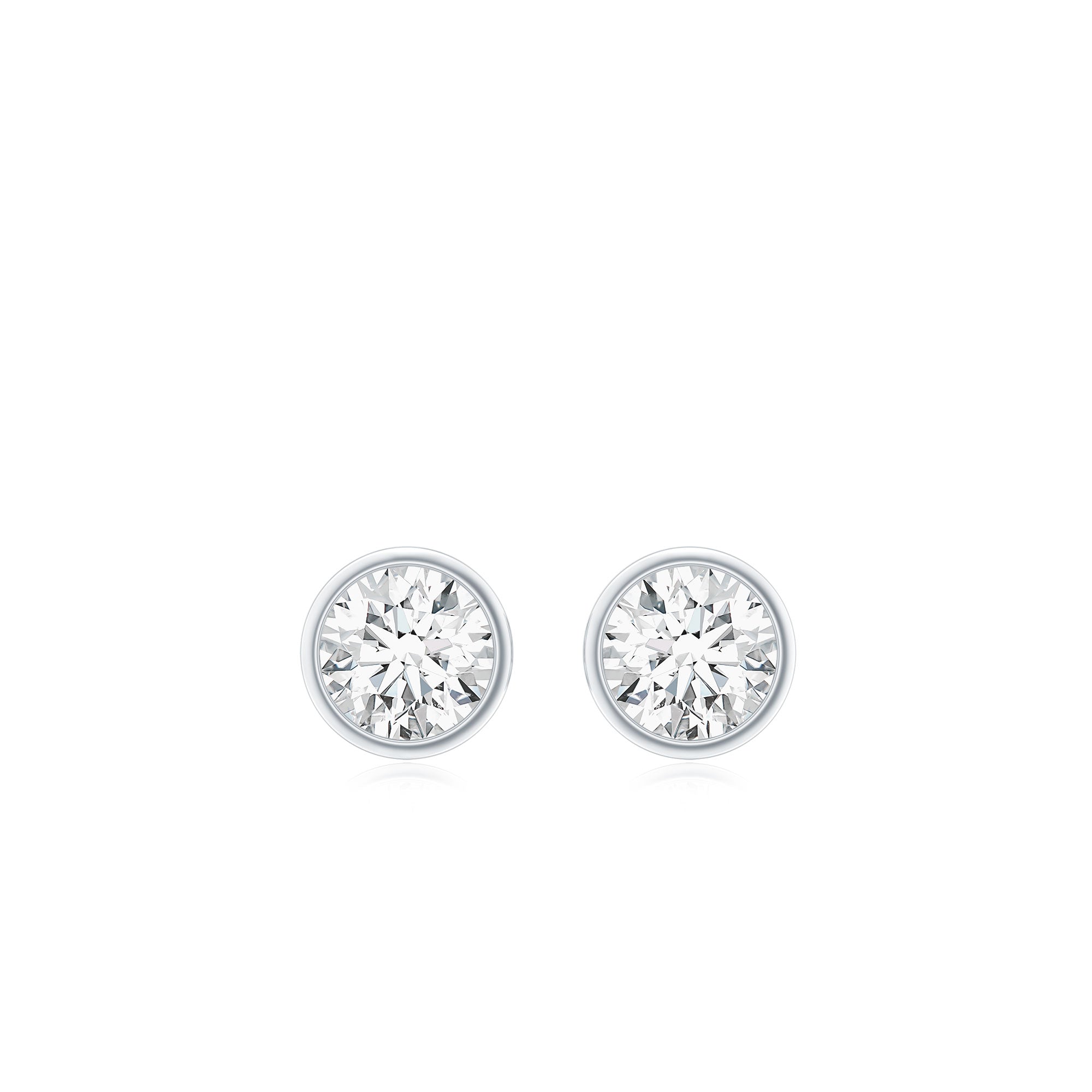 Dainty Solitaire Moissanite Stud Earrings in Bezel Setting