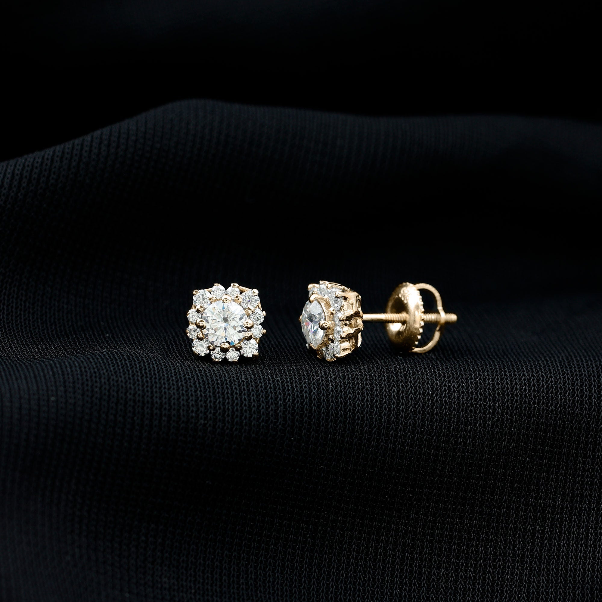 Classic Moissanite Stud Earrings with Halo