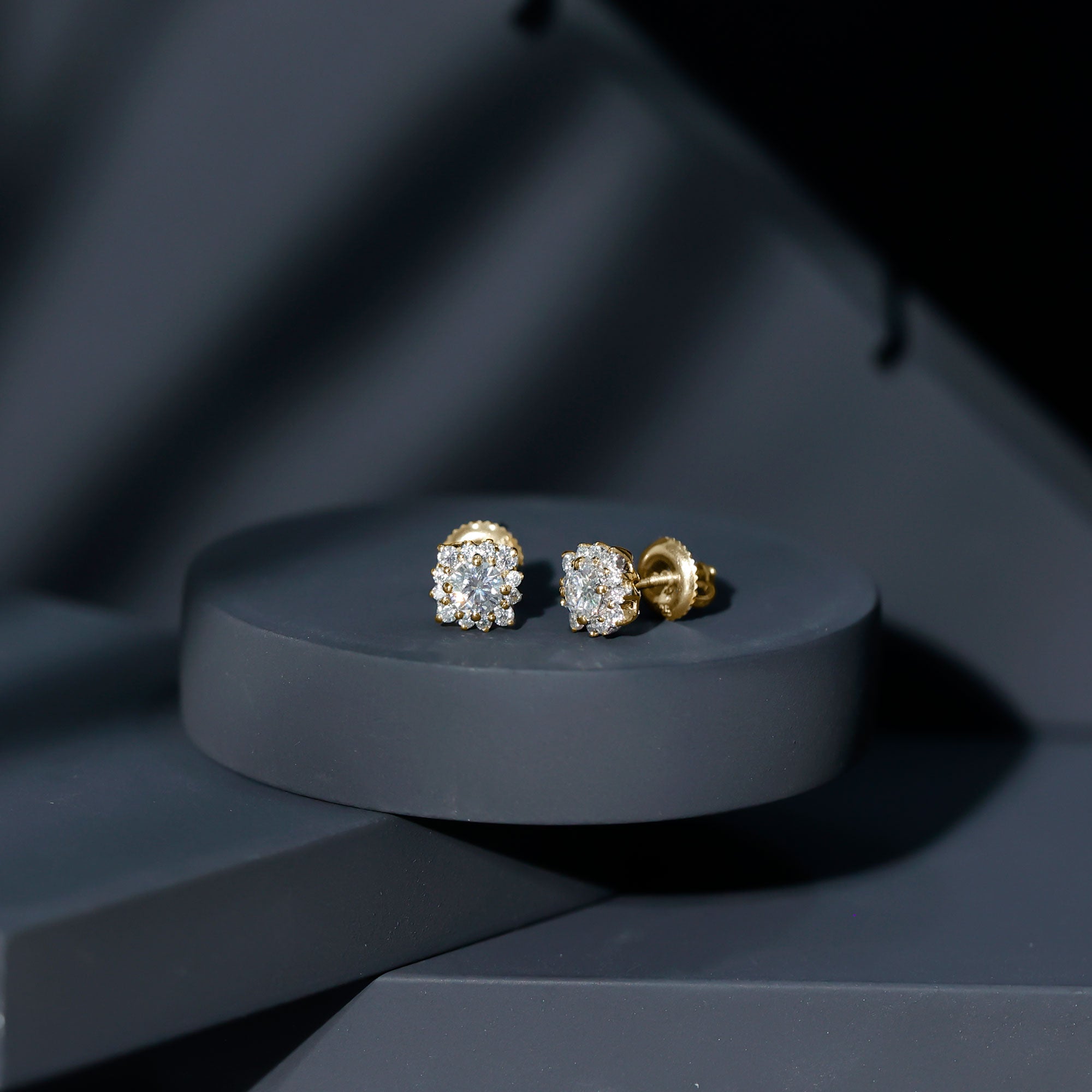 Classic Moissanite Stud Earrings with Halo