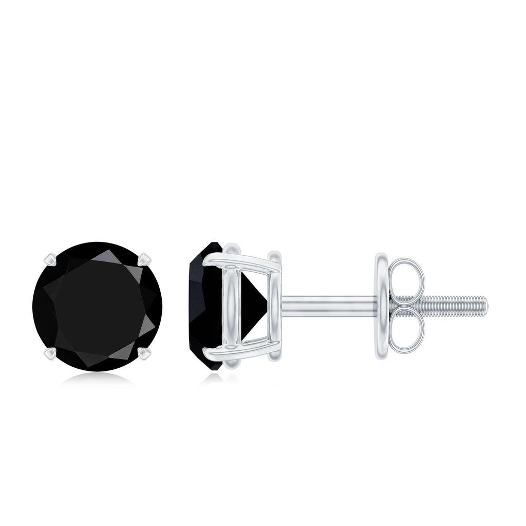 Natural Black Onyx Stud Earrings for Everyday