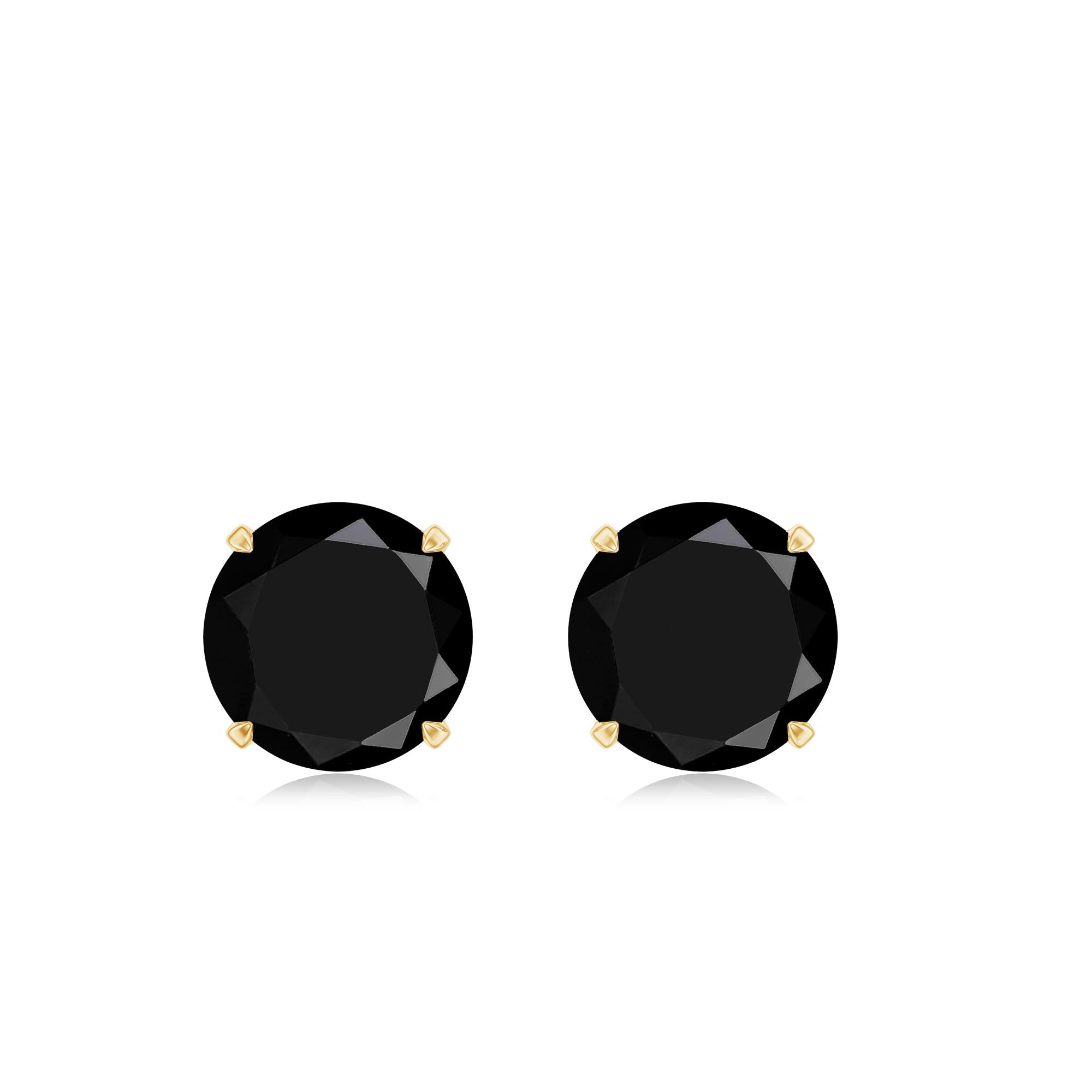 Natural Black Onyx Stud Earrings for Everyday