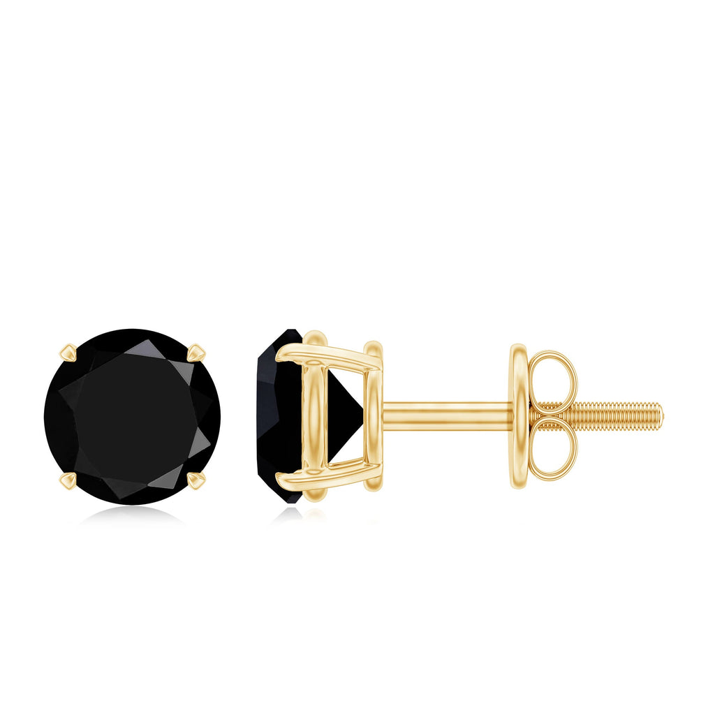 Natural Black Onyx Stud Earrings for Everyday