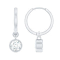 Bezel Set Moissanite and Hinged Hoop Earrings