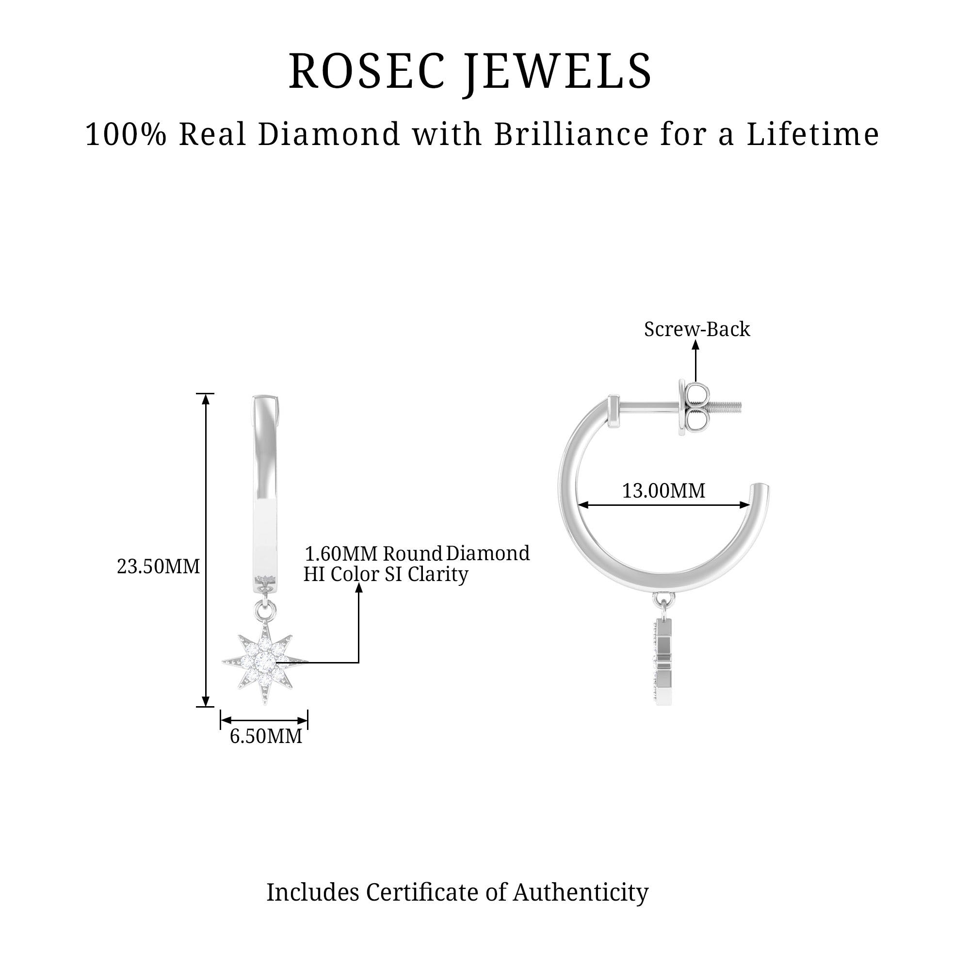 Certified Diamond Star Drop Earrings