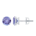 1 Carat Round Cut Tanzanite Stud Earrings for Women