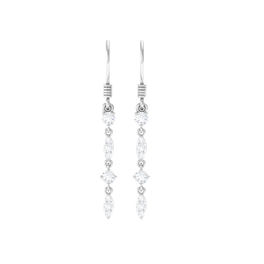 1/2 CT Natural Diamond Simple Dangle Earrings in Gold