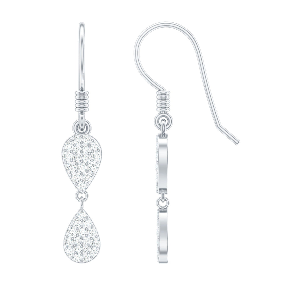 1/2 CT Round Cut Diamond Dangle Earrings in Gold