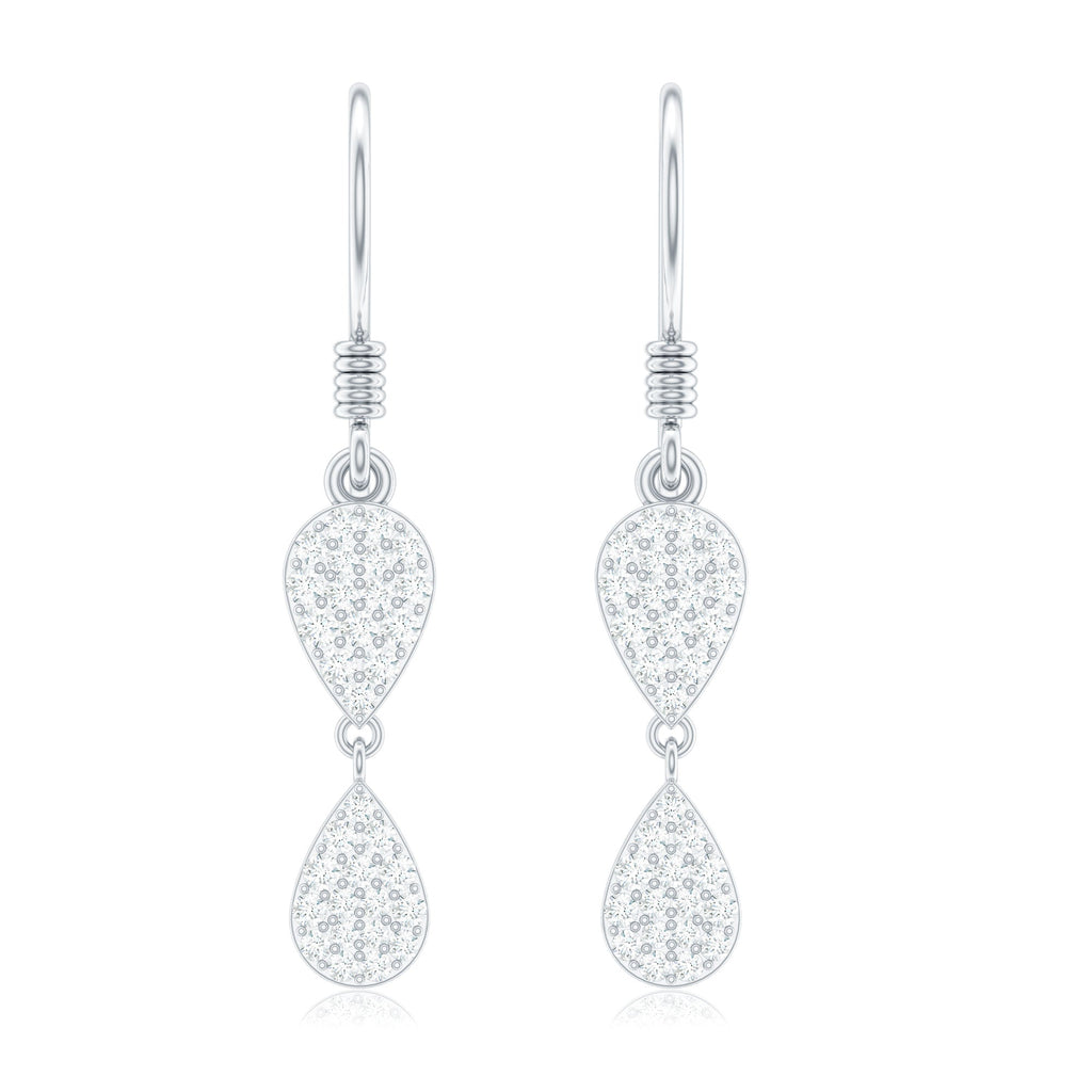 1/2 CT Round Cut Diamond Dangle Earrings in Gold