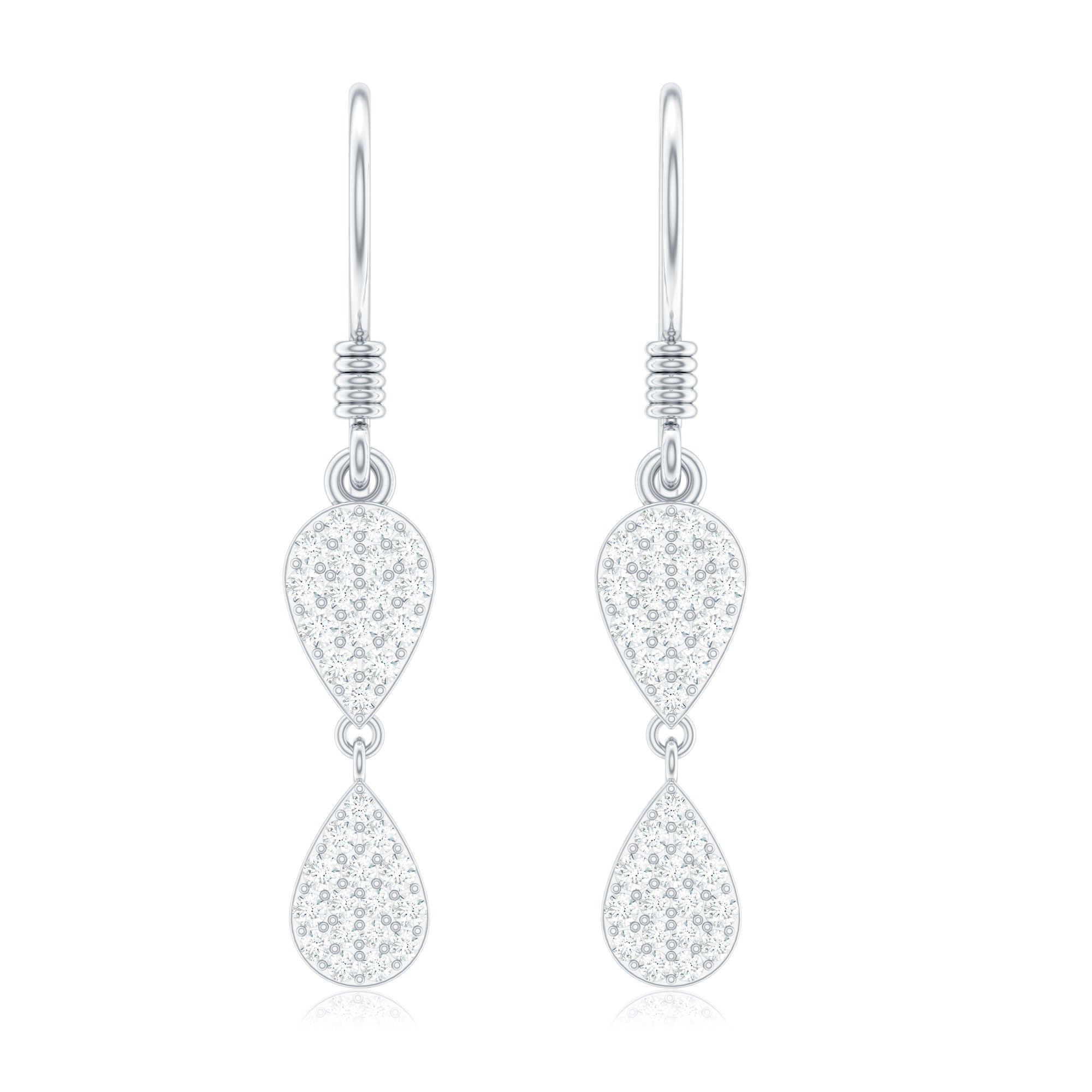 1/2 CT Round Cut Diamond Dangle Earrings in Gold