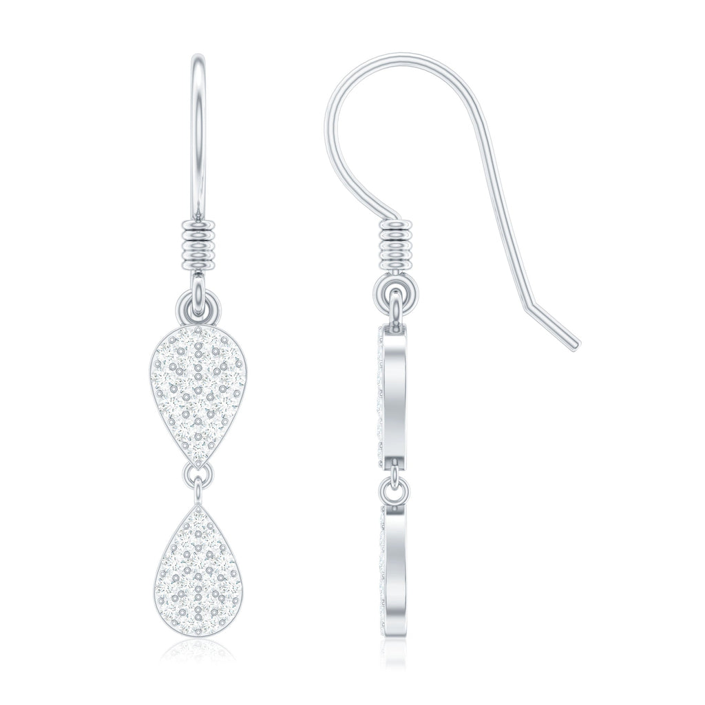 1/2 CT Round Cut Diamond Dangle Earrings in Gold