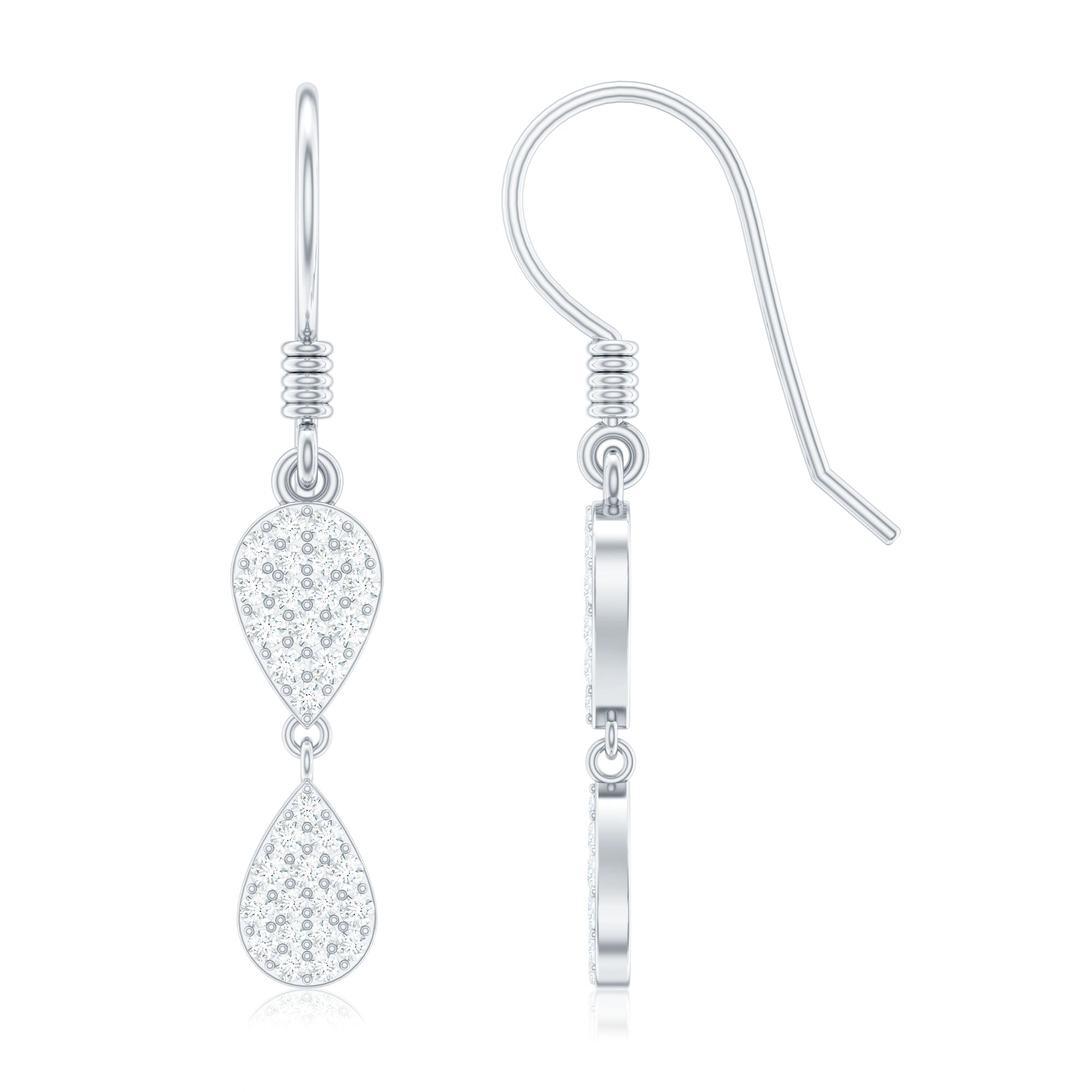 1/2 CT Round Cut Diamond Dangle Earrings in Gold