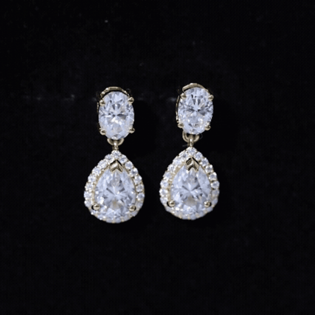 Certified Moissanite Teardrop Dangle Earrings