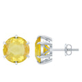 Round Lab Created Yellow Sapphire Solitaire Stud Earrings
