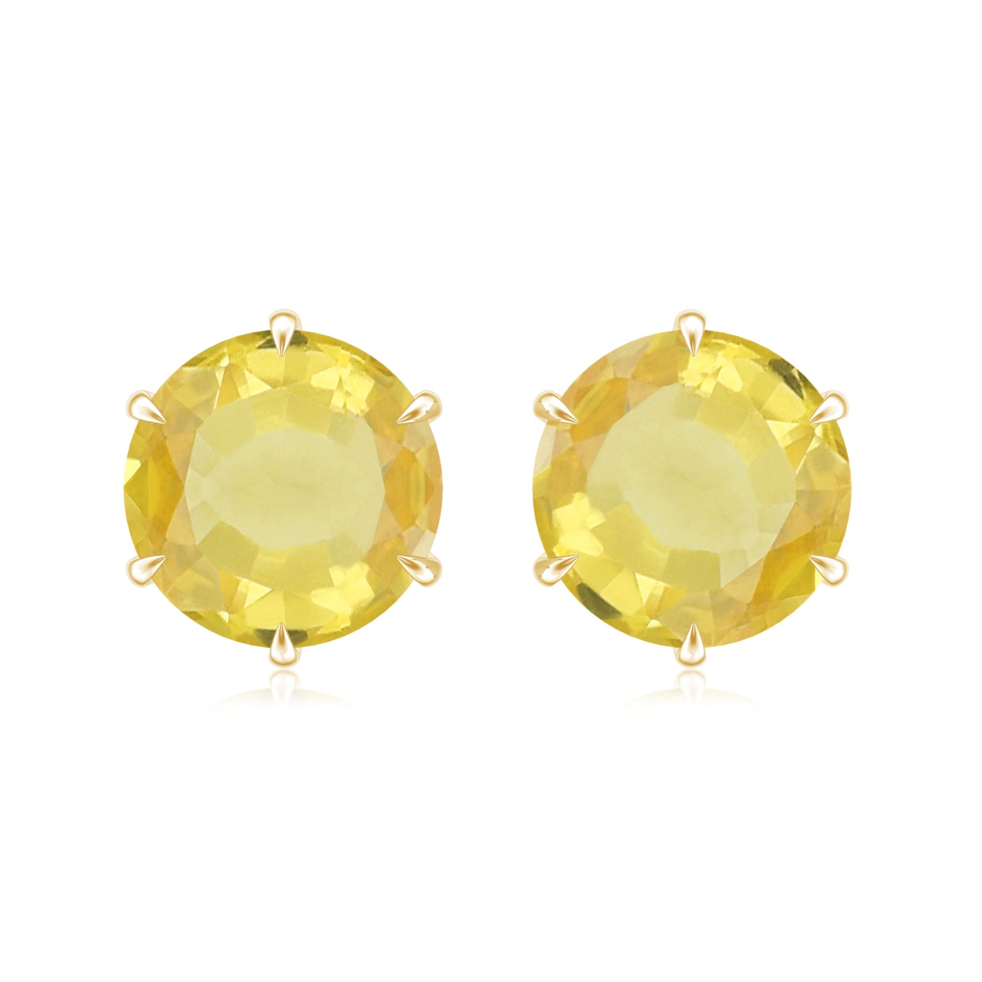 Round Lab Created Yellow Sapphire Solitaire Stud Earrings