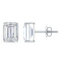 Emerald Cut Cubic Zirconia Solitaire Stud Earrings