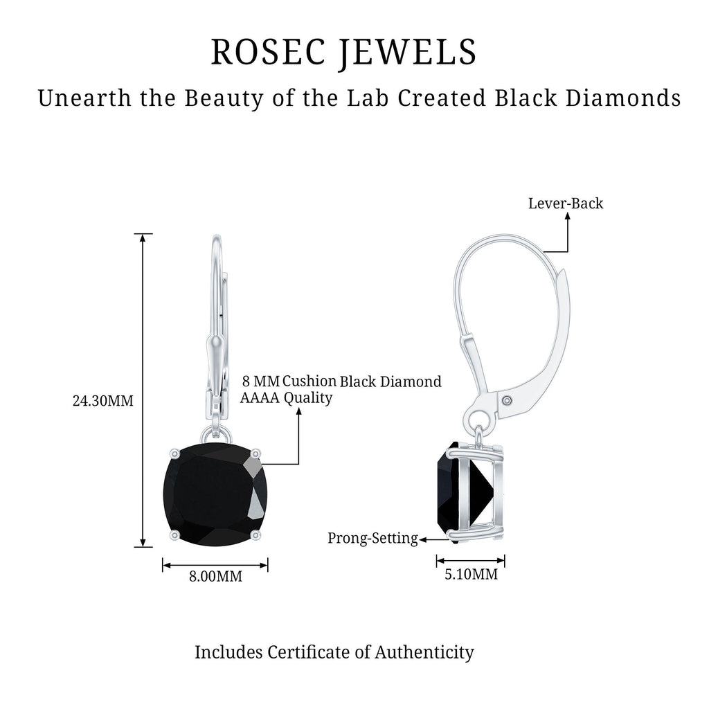 Lab Created Black Diamond Drop Earrings with Lever Back