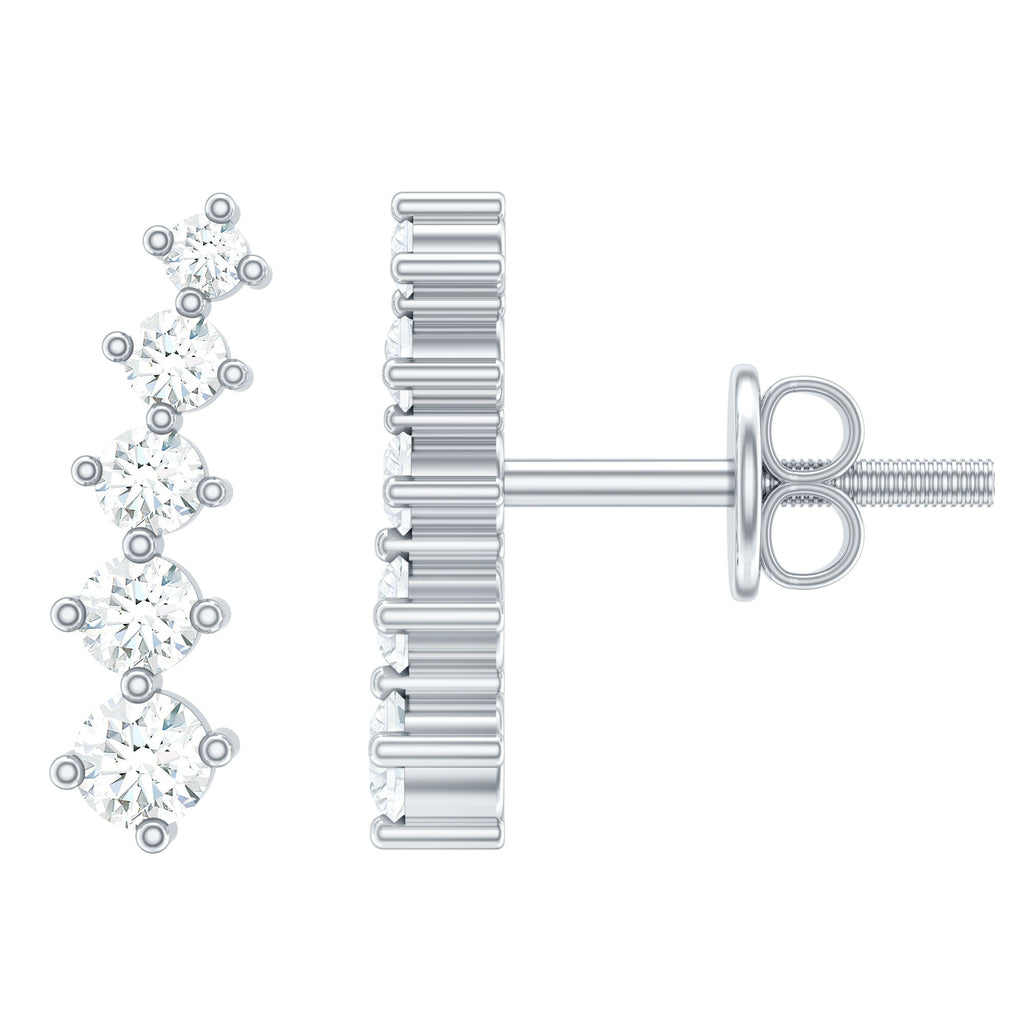 Graduated Style Diamond Climber Earrings