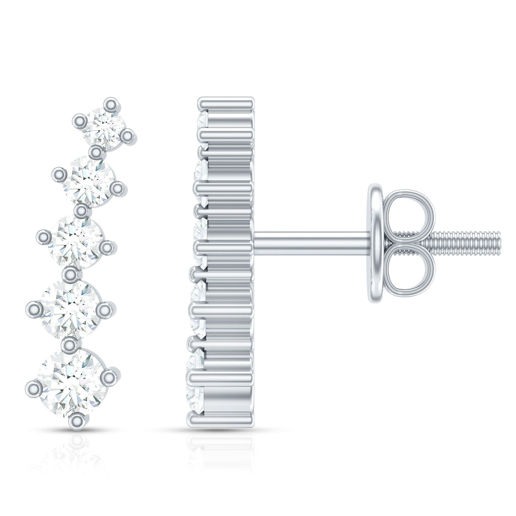 Graduated Style Diamond Climber Earrings