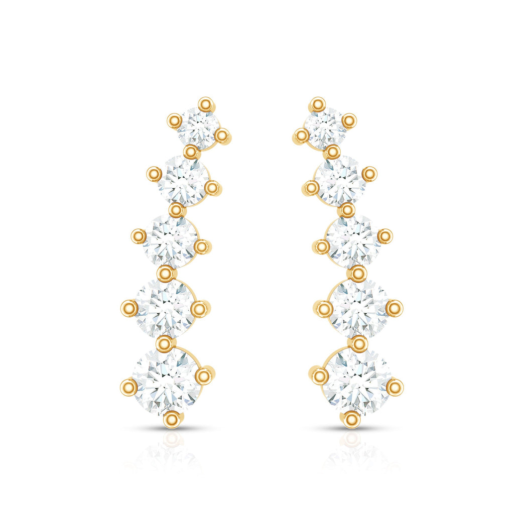 Graduated Style Diamond Climber Earrings