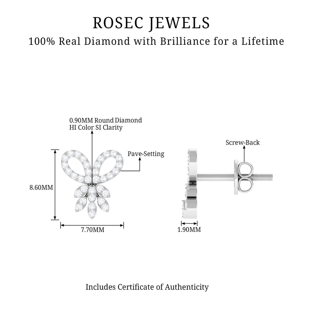 Certified Diamond Bow Earrings For Her