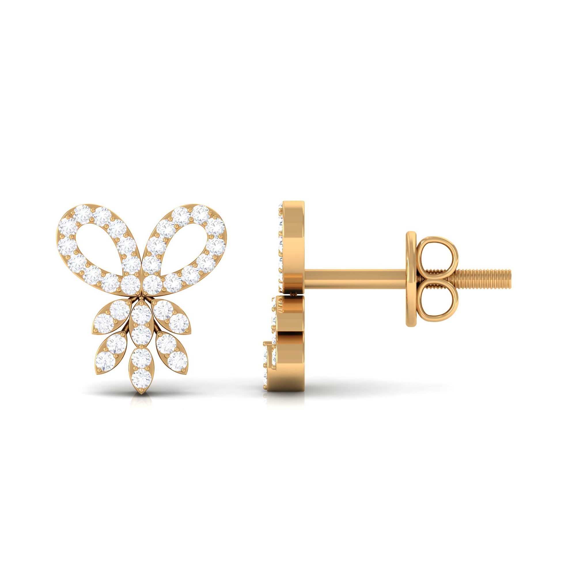 Certified Diamond Bow Earrings For Her